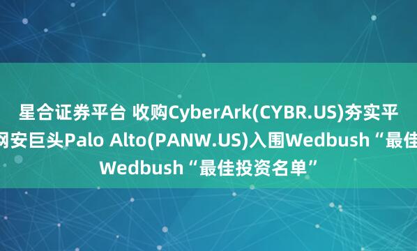 星合证券平台 收购CyberArk(CYBR.US)夯实平台化战略 网安巨头Palo Alto(PANW.US)入围Wedbush“最佳投资名单”
